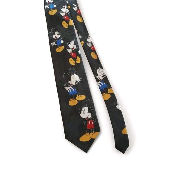 Vintage Disney Unlimited Tie Silk Necktie Mickey Mouse All Over Print Mens Gift - Picture 2 of 5